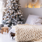 Bedroom decorated with christmas style